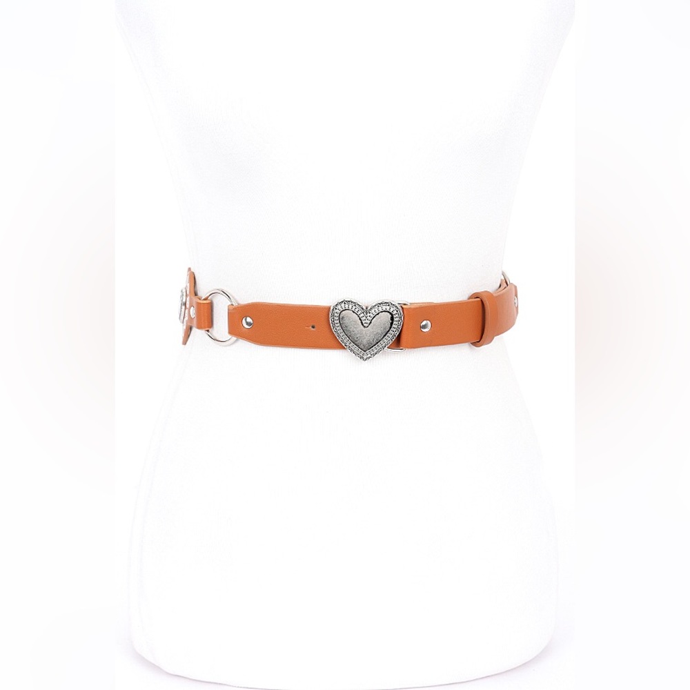 Vegan Leather Heart Western Concho Statement Belt